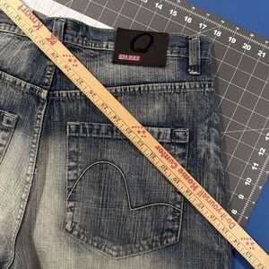 VTG Qruel Jeans Denim Shorts Mens 38x15 Blue Faded Jean Shorts Jorts Y2K Skater